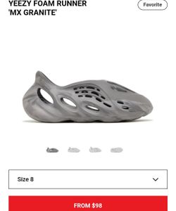 Yeezy Foam Runner MX Granite Size 8