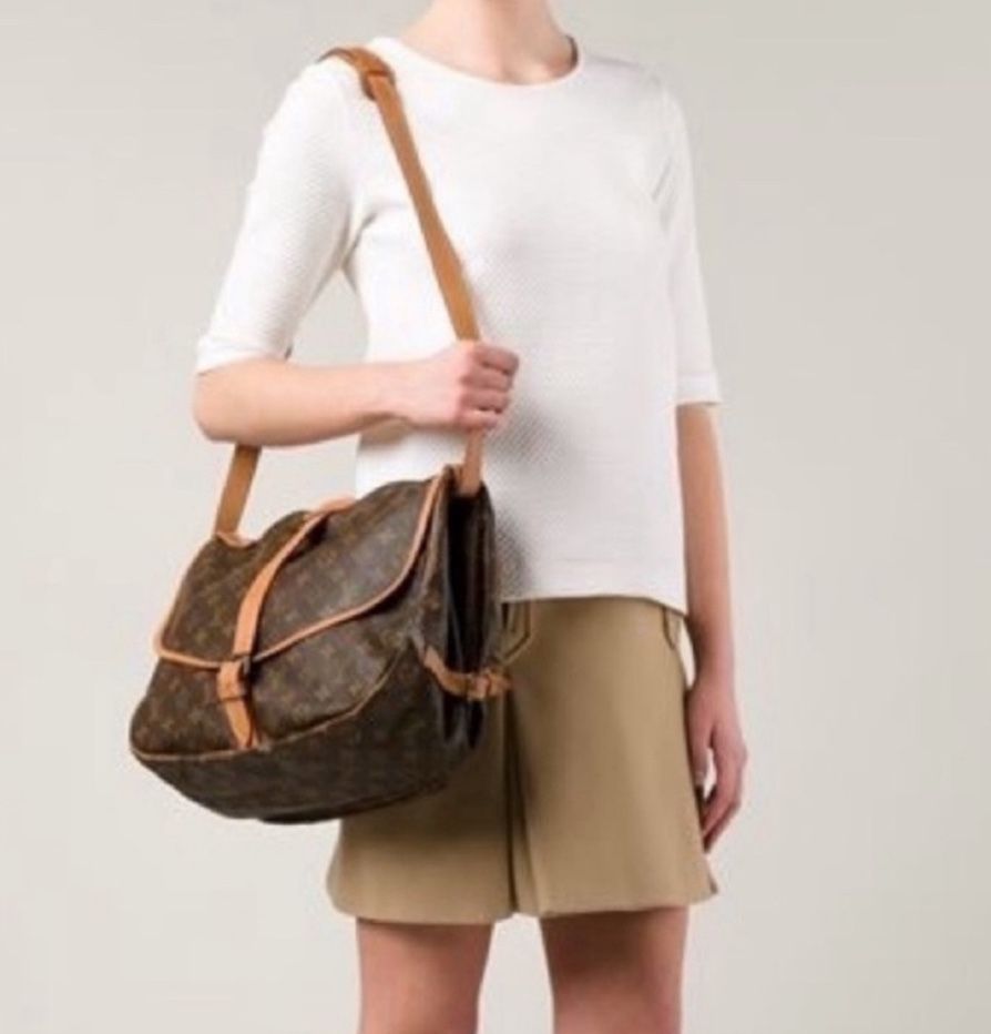 Louis Vuitton - Logo Saumur 30 Shoulder Bag Monogram Leather Brown France AR1900