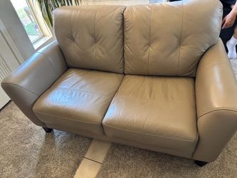 Leather love seat