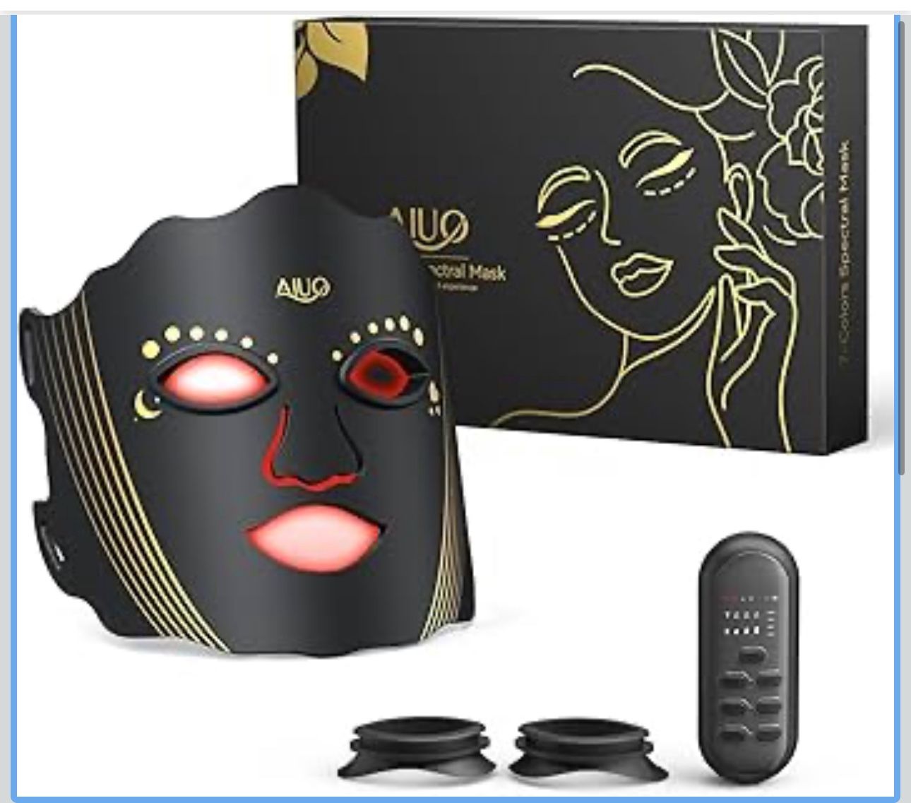 Red Light Therapy for Face, Led Face Mask Light Therapy with Rechargeable Remote, LED Face Mask Light Therapy at Home, Comfortable Red Light Therapy M