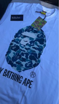 Blue & white camo bape shirt