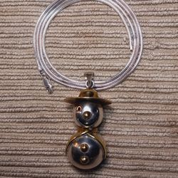 St.Silver Necklace 24" & SS +Vermeil Pendant 