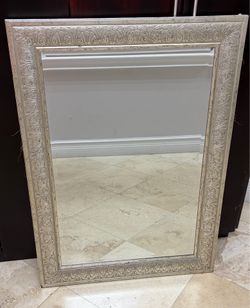 Mirror with silver antique frame