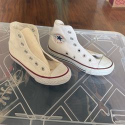 Kids White Converse Shoes, Size 11
