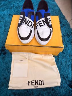 Fendi blue, white, and black sneakers with FENDI logo #luxury #designer Size: 10