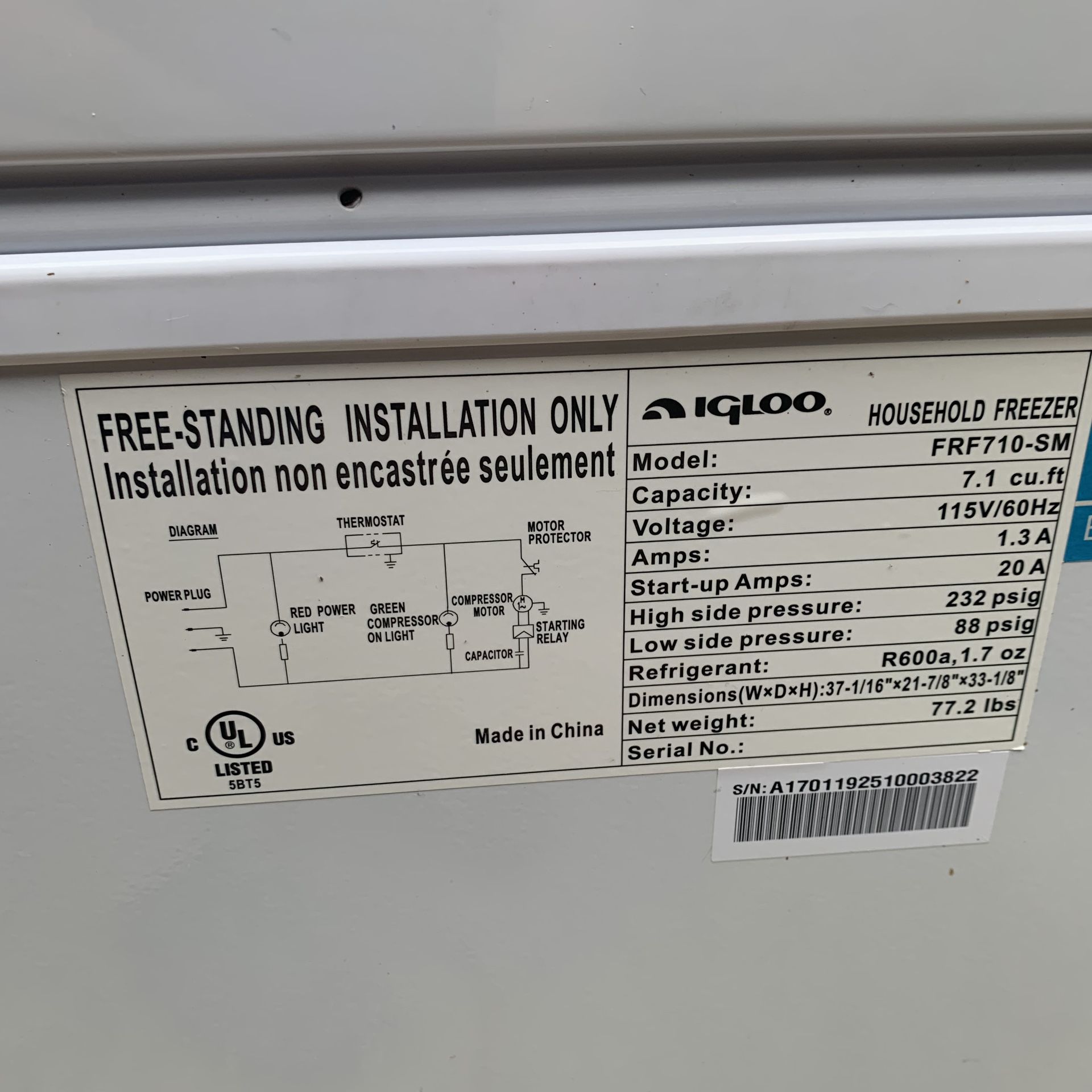 IGLOO FRF710SM Freezer for Sale in Raleigh, NC OfferUp