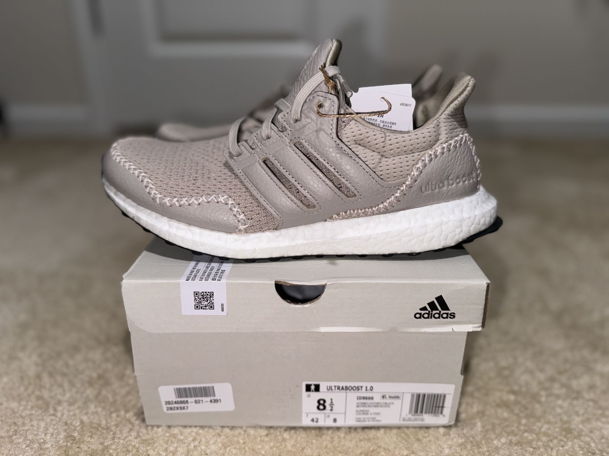 NEW Adidas ULTRABOOST 1.0 DNA Sneakers Gray Leather Unisex Ivy 5X