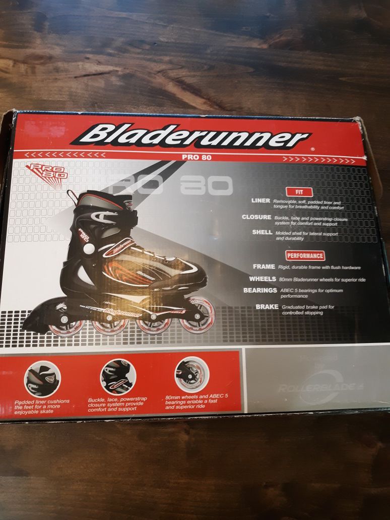 Bladerunner Pro 80 inline skates, Size 8M