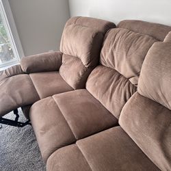 Large Fabric Reclining Sofa and loveseat For Sale