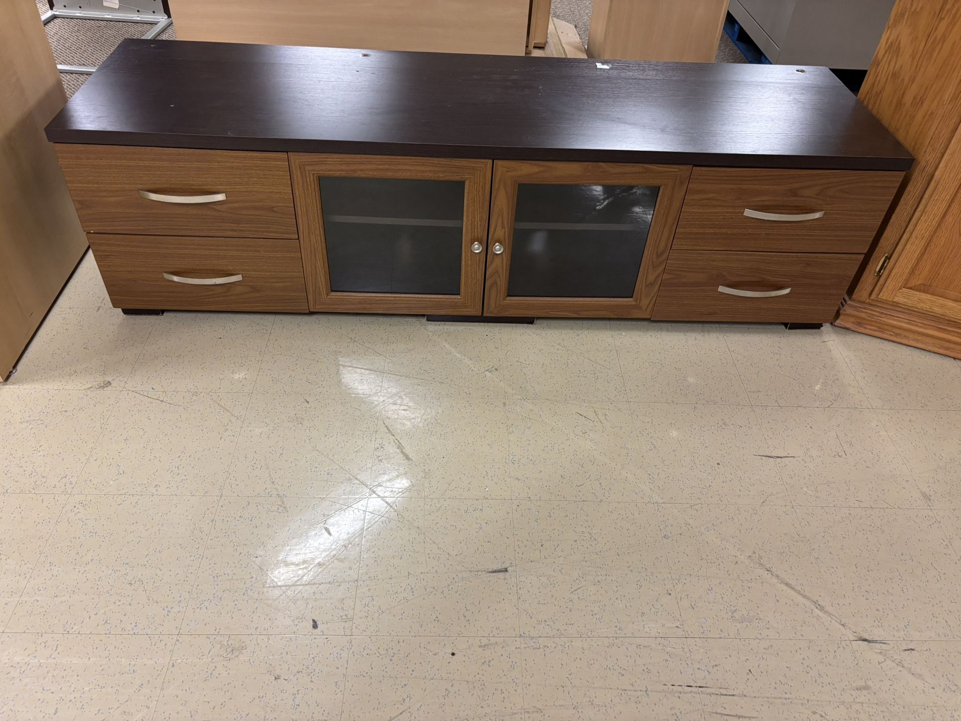 Modern Low TV Stand with Storage