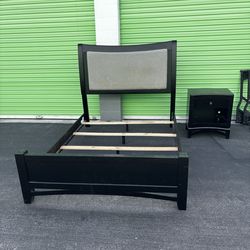 Queen size bed frame and nightstand
