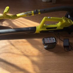 RYOBI 18-Volt Cordless Electric String Trimmer/Edger and Blower Combo Kit