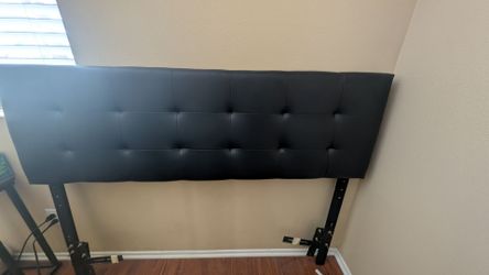 Free - Queen size black faux leather head board