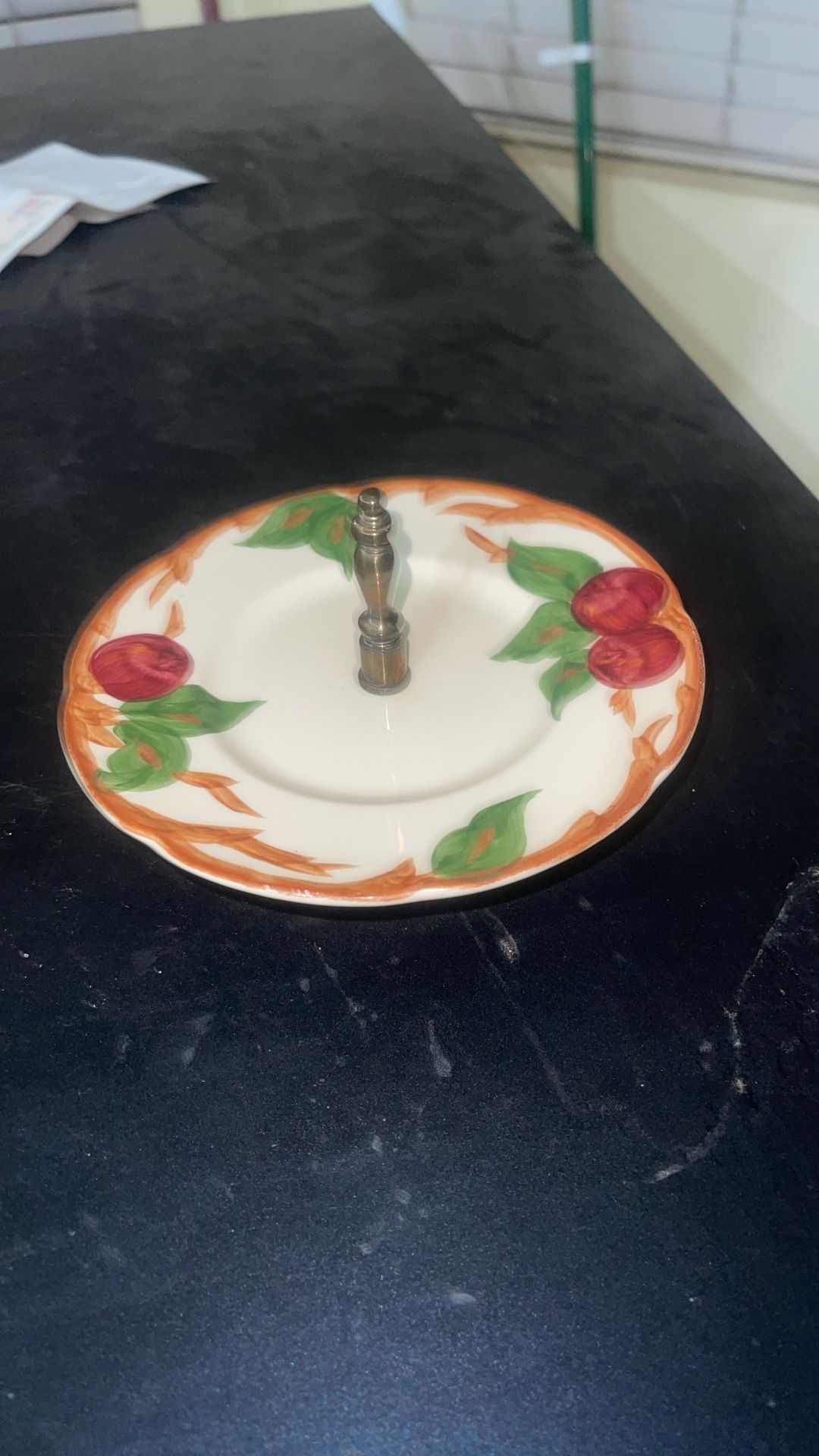 Vintage Franciscan Apple Footed Tidbit Tray Dish 6 3/8”