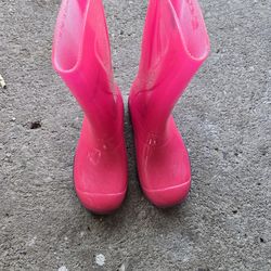 Little Girl Rain Pink Boots