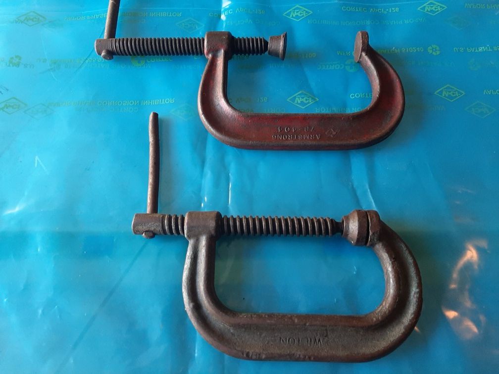 2-ARMSTRONG  4" Heavy duty adjustable C- clamps. $40 for both