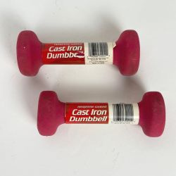 Neoprene Coated Cast Iron 1-Lb. Dumbbells Pink Set of 2