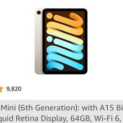 Ipad Mini 6 ( Starlight)) price is negotiable