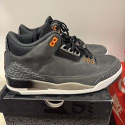 Nike  Air Jordan 3 Retro Fear Pack 2023 Orange / Black CT8532-080 Men Size 10.5