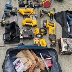 Big Dewalt And Ryobi Power Tools