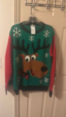 Ugly Christmas Reindeer Sweater large