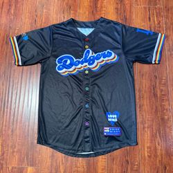 Los Angeles Dodgers LGBTQ+Pride Night Jersey Preowned 2024 Men's Sz Med Read Blw
