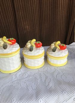 Vintage ceramic canisters from Japan