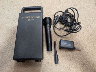 Super Sound JT-503 2-in-1 Wireless & Wired Dynamic Microphone Set w/ Case
