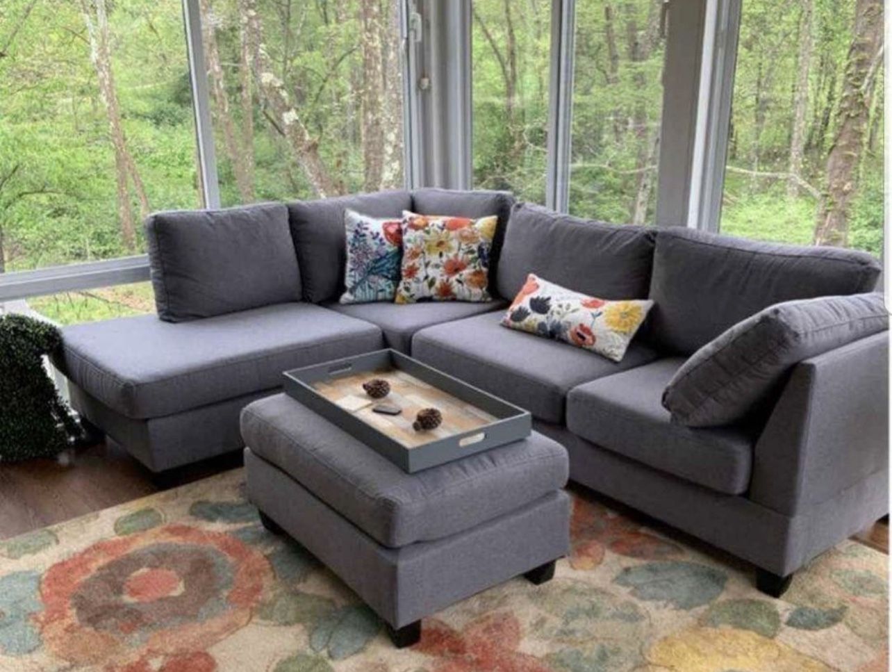 New Sectional In Box 📦 Free Ottoman Buy Now Oh Oater $39 Down 