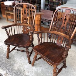 Pair Windsor Style Chairs 