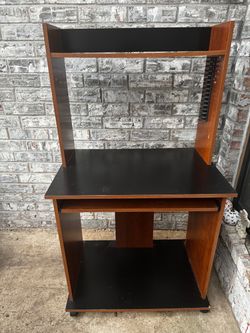 Computer Desk with Monitor Shelf and Keyboard Tray
