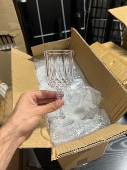 Brand new in box Crystal Cut Plastic Wine Glasses - 48 pcs