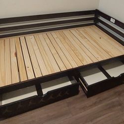 Twin Size Bed Frame With drawers 