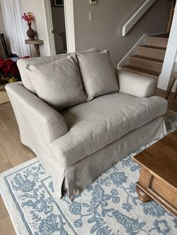 Arhaus-style deep chair and a half (like new)