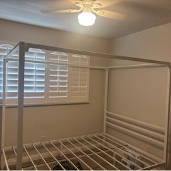Queen size white bed frame