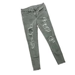 American Eagle Distressed Olive Color Jeans 