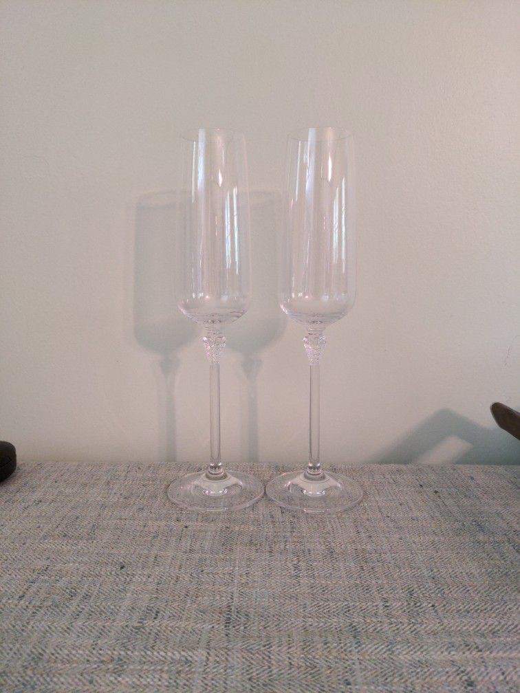 Champagne Flutes, Crystal 