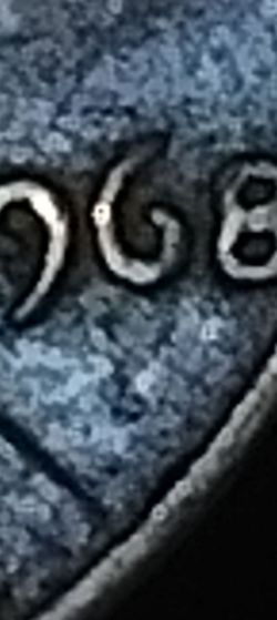 1968 no S proof penny