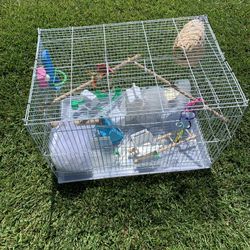 Bird Cage 23 Long 16 High. Comes With Everything In Picture 