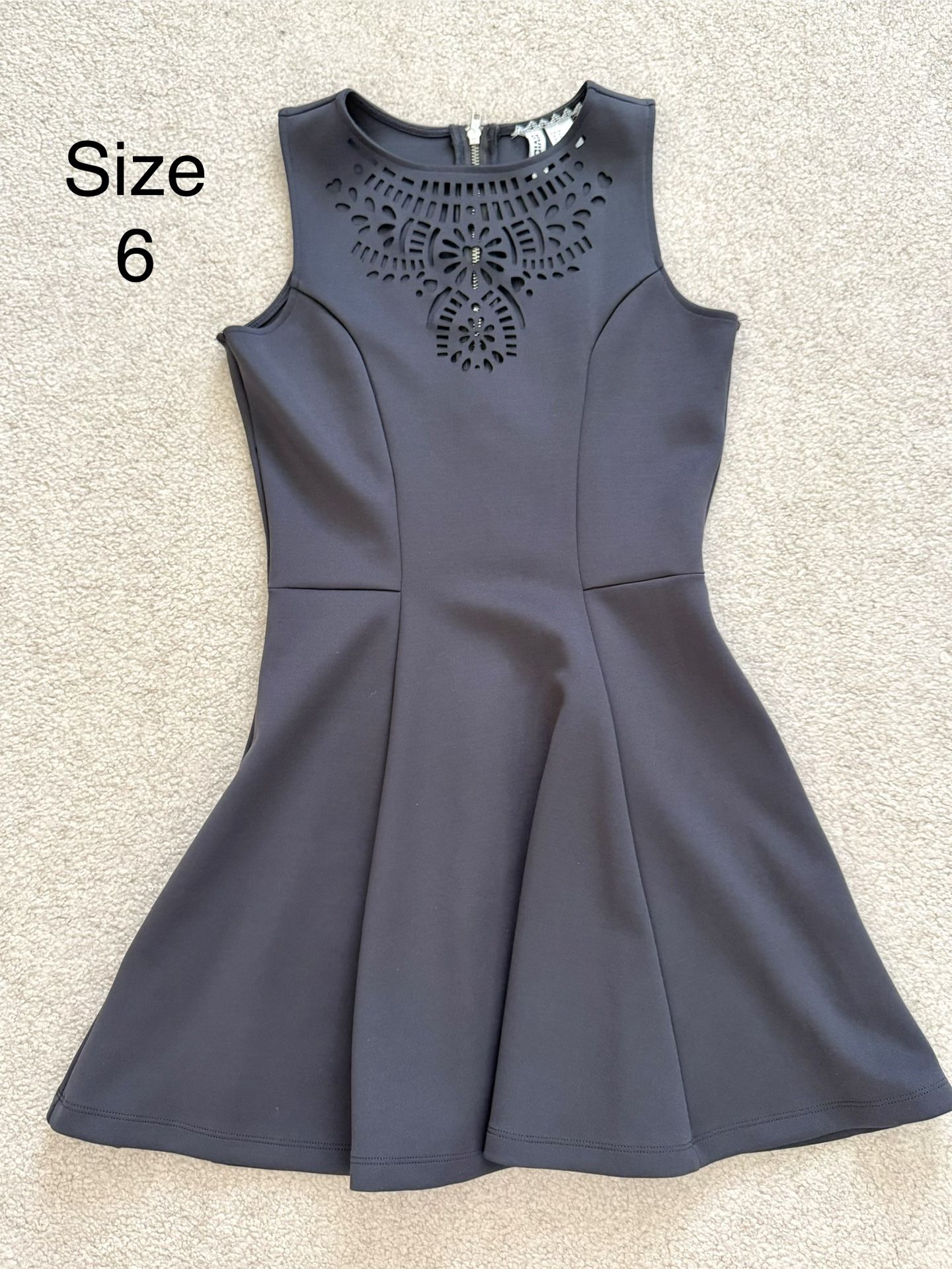 Women Summer Dress Dark Grey Size 6 Teenager