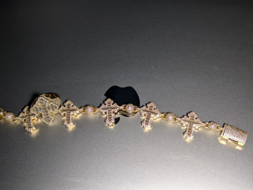 Brand New Custom Bracelet Sterling Silver With Matching Ring
