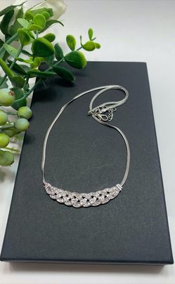 Romantic Choker Chain Necklace, Silver Color