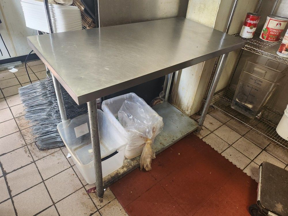 Commercial Restaurant 4ft Stainless Steel Table 48"×24"×36"