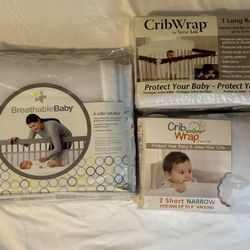 Mesh Crib Liner and Crib Wrap Rail Covers