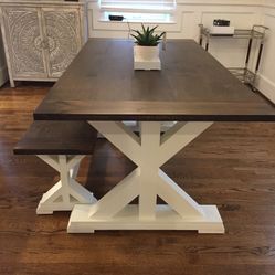 Indoors And Outdoors Farmhouse Industrial Style Dining Tables.
