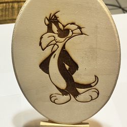 Laser wood carving Sylvester home art decor 8 x 5 inches