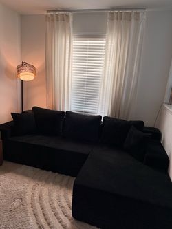 Sofa sectional (L)  velvet  boneless