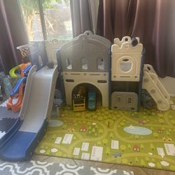 XJD7-in 1 Toddler Slide Set Blue. 