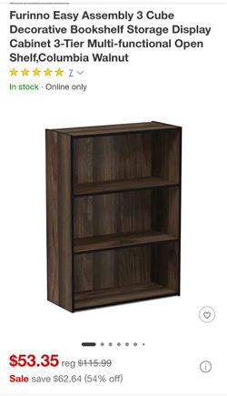 New In Box - 3 Cube Decorative Bookshelf Storage Display Cabinet 3-Tier Multi-functional Open Shelf Wooden