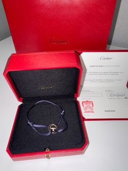 Full Set Cartier Trinity Silk Cord Bracelet (Navy Blue)
